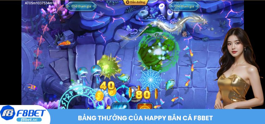 Bảng thưởng của Happy Bắn Cá F8BET
