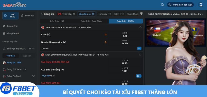 Bí quyết chơi Kèo Tài Xỉu F8BET thắng lớn