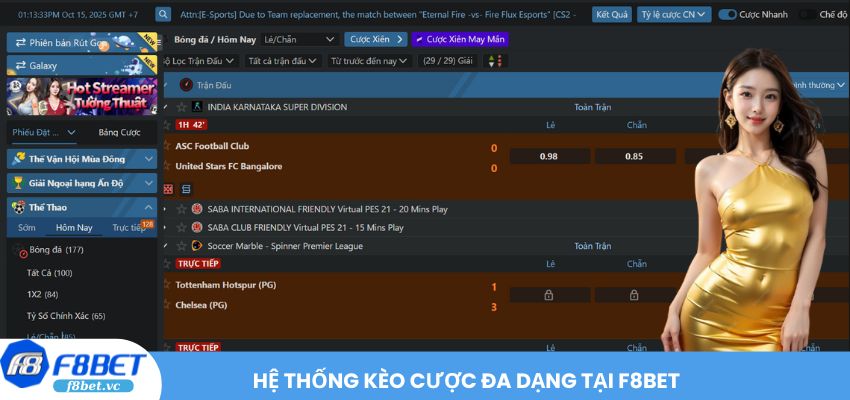 Hệ thống kèo cược đa dạng tại F8BET