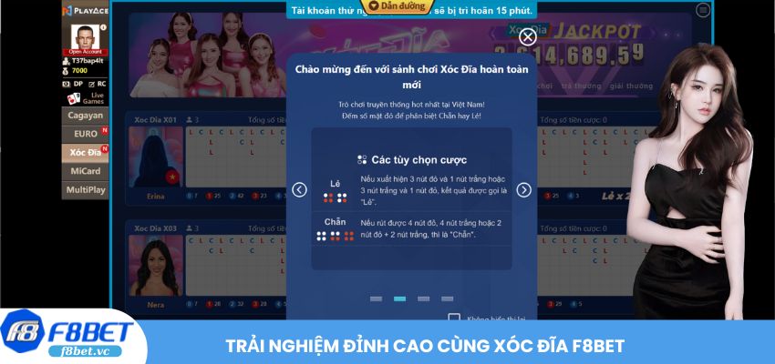 Trải nghiệm đỉnh cao cùng Xóc Đĩa F8BET